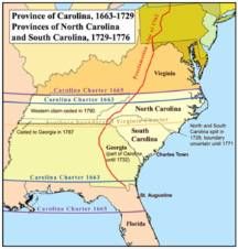 map of the Province of Carolina