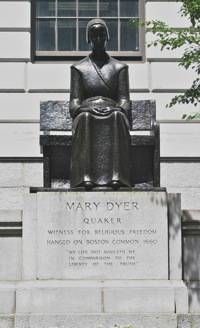 Quaker Mary Dyer defied the laws of Massachusetts Bay Colony