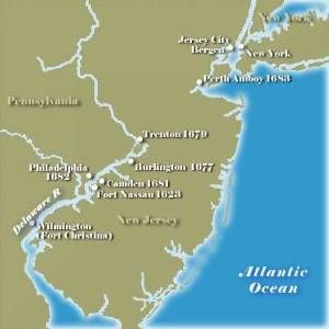 Map of Colonial New Jersey