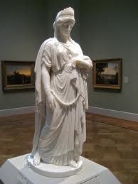 seven-foot marble statue by sculptor Harriet Hosmer