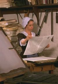 colonial woman printer