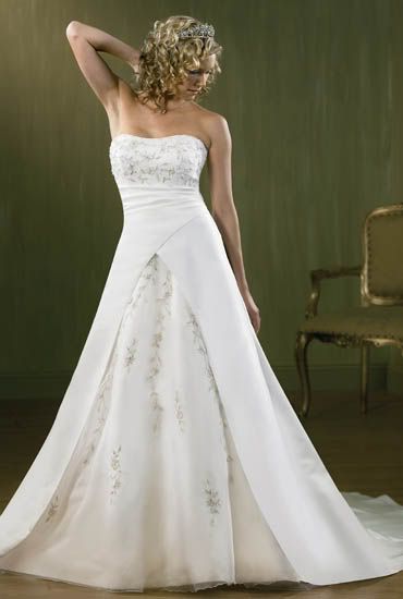 organza strapless wedding dress