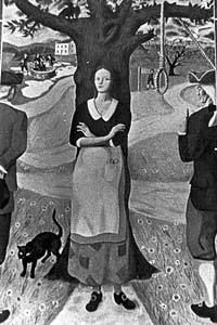 image of the hanging of Bathsheba Spooner, who conspired to murder her husband after she became pregnant by her teenaged lover
