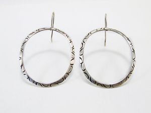 textured Sterling silver hoops