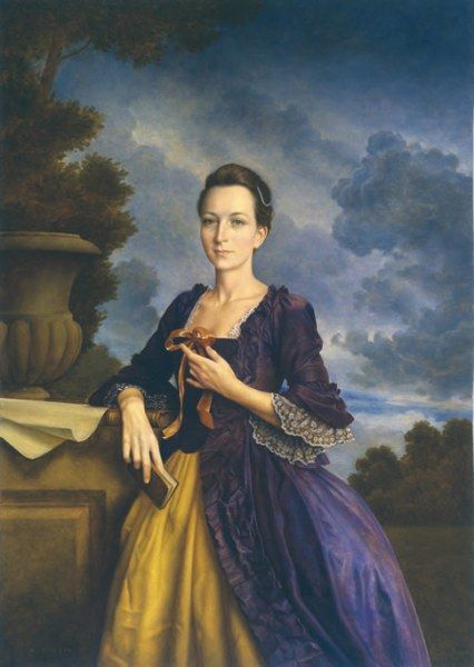 portrait of a young Martha, wife of President George Washington