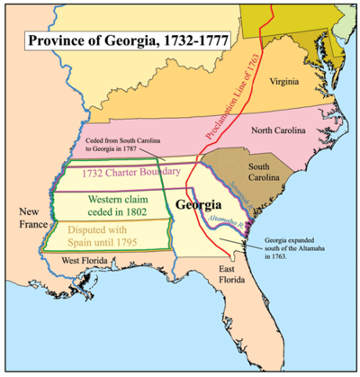 early map of the Colony of Georgia