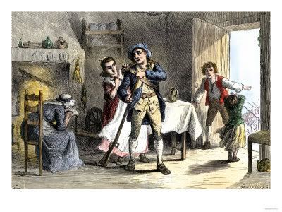 revolutionary soldier leaving home