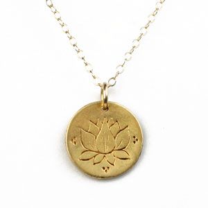 gold lotus flower necklace