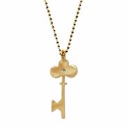 14K gold charm necklace with key pendant