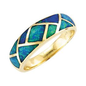 opal and 14k gold ring