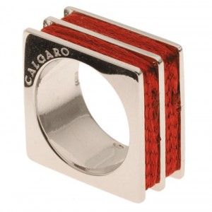 square red sterling silver ring
