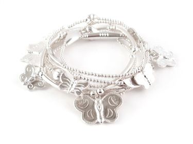 Sterling silver charm bracelets with butterflies