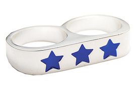 Erica Annenberg twosome ring with blue enamel stars