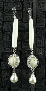 gemstone and pearl earrings