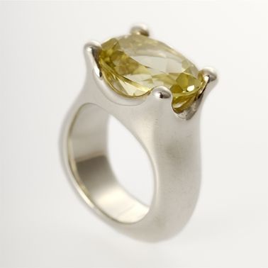 gemstone cocktail ring with chunky citrine stone