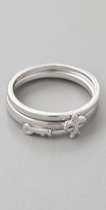 sterling silver stack rings with embellishments