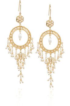 designer hoop earrings with pearls