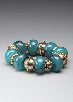 fashion bracelet with turquoise and gold beads