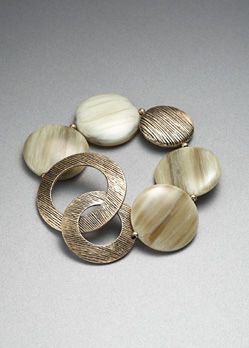 designer jewelry: silver and bead bracelet