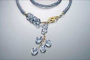 blue quartz and gold vermeil necklace
