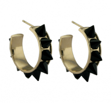18K gold vermeil and onyx earrings