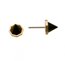 gold black onyx stud earrings