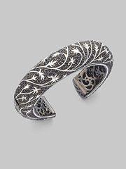 silver and black sapphire cuff bracelet