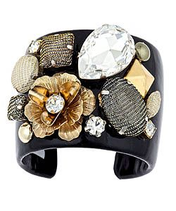 black patent leather cuff bracelet with crystals