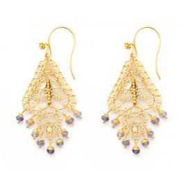 gold vermeil earrings with gemstones