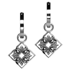 sterling silver and diamond earrings