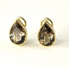 18K yellow gold and topaz earrings