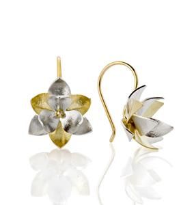 sterling silver and 24K gold flower earrings