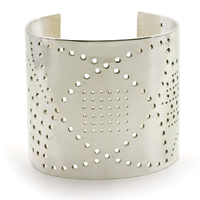 sterling silver cuff bracelet with cutout pattern