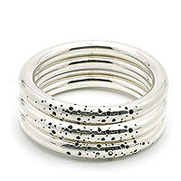oxidized sterling silver bangle bracelet