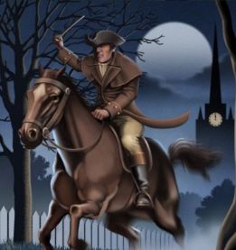 painting of a midnight rider on the eve of the Revolutionary War