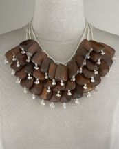 sterling silver wooden bead necklace