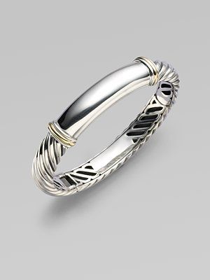 classic David Yurman cable bracelet - silver and 18k gold