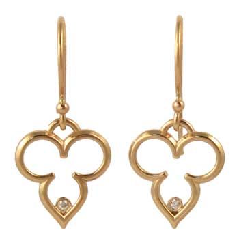 14k yellow gold and diamond earrings