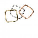 set of three square gold stackable rings