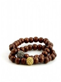 brown and Cubic Zirconia bead bracelet