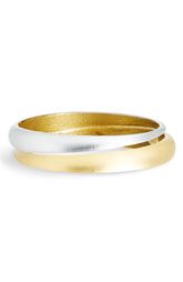silver and gold Lucite bangles