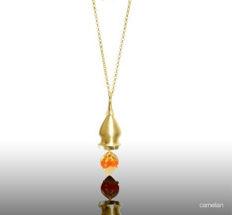 Gemstone and 14K yellow gold necklace