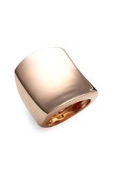 concave rose gold ring