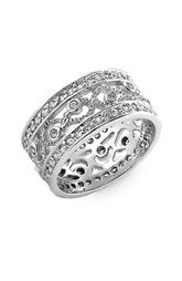 silver Cubic Zirconia band ring