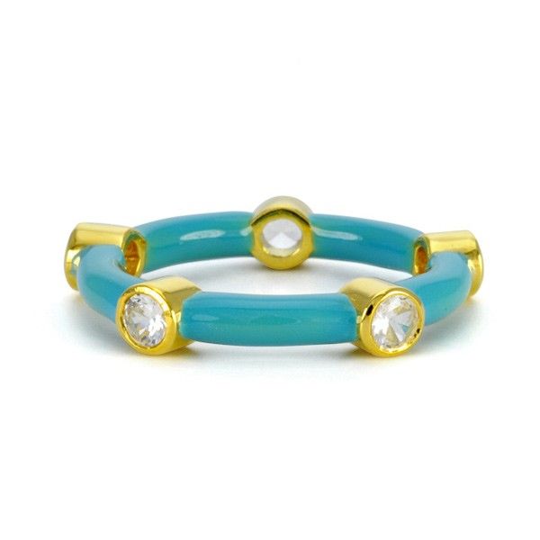 turquoise enamel and gemstone ring