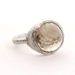 sterling silver and smoky quartz ring