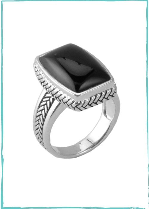 sterling silver black onyx ring