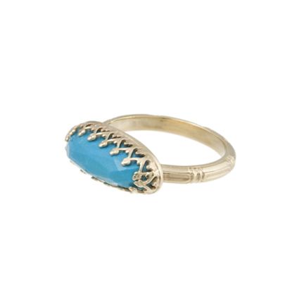 turquoise and 14K yellow gold ring