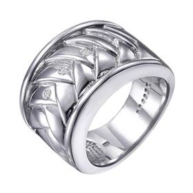 sterling silver and diamond men's ring