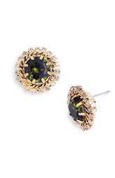 designer stud earrings with green beads